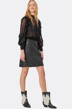 AquaLL Short Leather Skirt