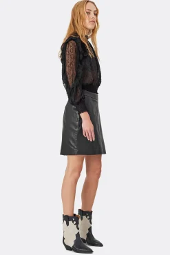 AquaLL Short Leather Skirt